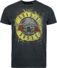 Guns N' Roses T-Shirt Herren Bullet Logo anthrazit Band-Merch, Bands