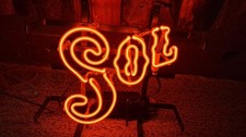 Original US Neon von Sol, ca. 30 x 30 cm, guter Zustand, mit 240 V Trafo