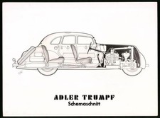 Fotografie Auto Adler Trumpf, Limousine im Schemaschnitt 