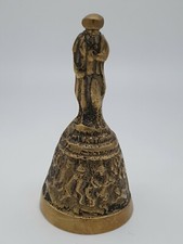 Vintage Tischglocke aus Messing - 70er Jahre - Figuren, Schlacht Motiv Dekorativ