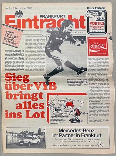 Programm 1985 eintracht - 1985/86,
