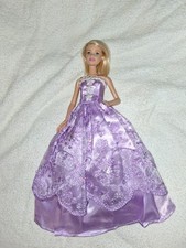 Barbie Puppen Kleid Prinzessin Brautkleid Lila Hochzeitskleid Ballkleid K38