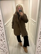 Damen Mantel aus Ökofur braun