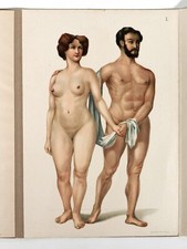Anatomische LEHRKARTEN n.1910 ° Mann + Frau ° Farbdruck ° Entwurf Cissarz