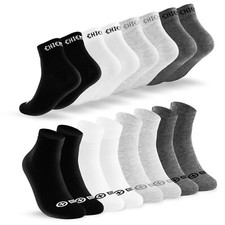 CHIEMSEE Quarter Sneaker Socken Herren Damen Baumwolle Schwarz Weiß Grau 10 Paar