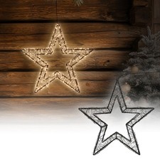 LED Weihnachtsstern Drahtstern Leuchtstern Weihnachtsdeko Beleuchtung Timer 50cm