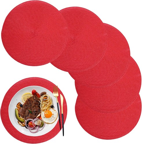 Platzset rund rot abwaschbar - platzset,