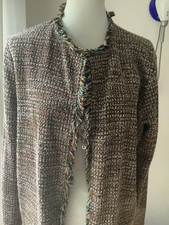 ZARA Mantel Größe L 42-44 Mehrfarbig Damen Fransen, Glitzer, top