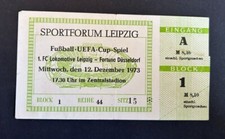 UEFA Cup Ticket Lok Leipzig vs. Fortuna Düsseldorf 12.12.1973 DDR Fußball 