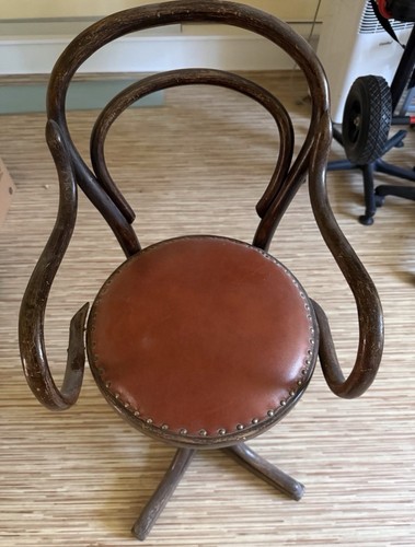Antik kinderstuhl holz leder - antik,