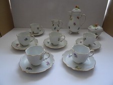 Ludwigsburger Porzellan Mokkaservice 6 Personen 15 Teile 1. Wahl  Handbemalt