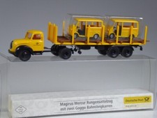 (YG-34, GO) Brekina 018073 Magirus Mercur mit 2 Goggo Bahnsteigkarren in OVP