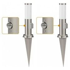 2x Wegelicht Pollerleuchte Gartenleuchte PORU Sensor außen IP44 38cm chrom