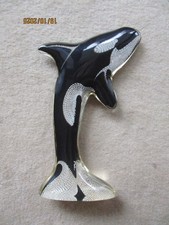 Abraham Palatnik Acryl Kunstskulptur Orka Delphin Wal OP Art 70er Jahre Plexi