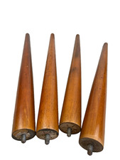 4x Möbelfüsse Gewinde Teak