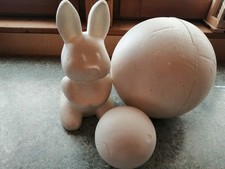 Styropor Hase basteln Kugel teilbar Kugel Weiß Ostern Osterhase Hohlkugel 3tlg. 