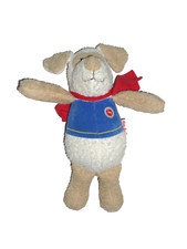 Käthe Kruse Hund Henry Schmusetier Stofftier Kuscheltier braun blau rot Umhang