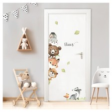 Türaufkleber Waldtiere Namen Wandsticker Kinderzimmer Wandtattoo Wanddeko DL880