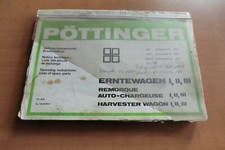 Pöttinger Erntewagen EW 1 2 3  Betriebsanleitung Ersatzteilliste 1983 parts list