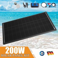 200 Watt 12V Solarpanel Set 30A Laderegler Montagewinkel Solaranlage Inselanlage