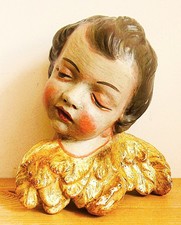 Holz Engel rokoko geschnitzt, Plattgold, schön und wertvoll 19 cm. etwa Alter?