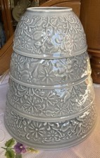 4 DDR Schüsseln VEB GDR Schüssel Schalen Set Keramik 2 / 3 / 4 /5 Grau Floral