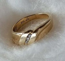 wunderschöner massiver Ring echt Gold, 10K 3 kl. Brill., Gr. 58