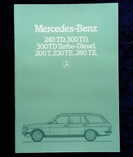 Mercedes-Benz W 123 240 300TD, 300TD Turbo-Diesel, 200T  230 280TE Prospekt 1983