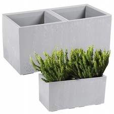 Lamela Blumentopf Karo 80cm Hellgrau Beton