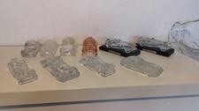 10 Stück Glas Design Modell Autos Oldtimer Transparent Vintage aus Sammlung 