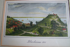 Blankenese 1840 colorierte Lithografie,19.Jh.,Titulierung handschriftlich,selten
