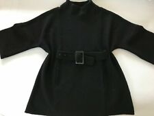 Damen Mantel Cape Poncho 100% Wolle Schwarz Zara Gr. M 