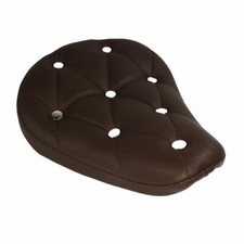 Motorrad Solositz Einzelsitz braun Sattel Nieten Choppersitz Bobbersitz +Sticker