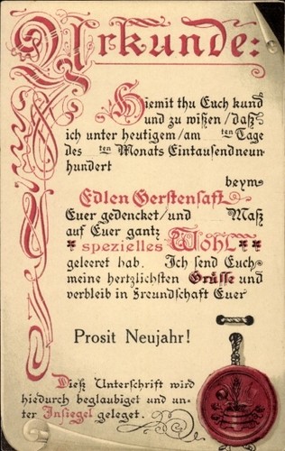 Glückwunsch neujahr - ak,