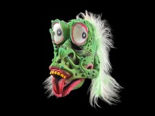Vintage Latex Maske Halloween Monster Grusel Maske - Frosch Sumpfmonster