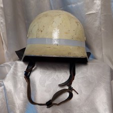 Feuerwehrhelm Helm Einsatzhelm Metall mit Innenleder und Nackenschutz
