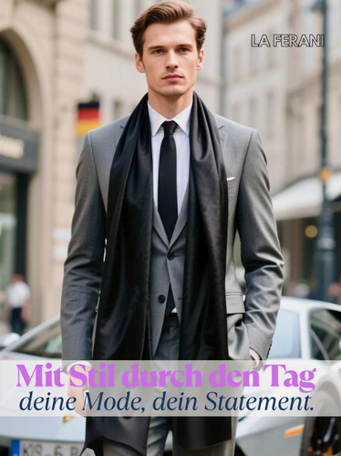 Herren seidenschal schwarz - seidenschal,