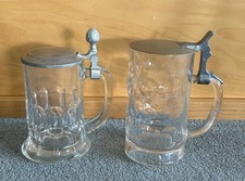 Alter Bierkrug mit Zinndeckel 2 Stck.