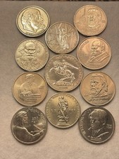 ☀️Top Konvolut 11 Münzen 1,5 Rubel UdSSR CCCP Lenin 1970 Sieg Tolstoi Lermontov