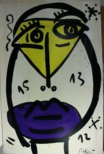 Keil Portrait Miro Kopf gelb