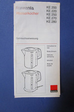 Wasserkocher Rowenta KE 200 - 280 instructions Gebrauchsanweisung
