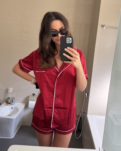 Satin pyjama nachtset - satin,
