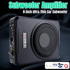 8'' Auto Untersitz-Aktiv-Subwoofer Kompakt Verstärker mit Kabelset Bassbox flach