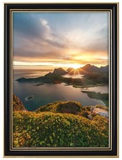 Glamour Rahmen aus Holz mit Furnierung Schwarz-Gold Plakatrahmen Holzrahmen