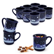 Weihnachts Glühwein Tasse 200ml - 12er Set - Porzellan Punsch Kaffee Becher Tee
