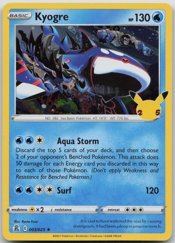 Kyogre 003 025 holo rare - kyogre,