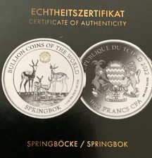 1 oz Feinsilber Springbock
