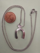 Halskette 40 cm mit Hufeisen Anhänger 20 x 14 mm - Gewicht 4 g