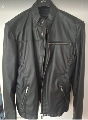 Schwarze kunstleder jacke - kunstleder,