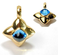 Anhänger Gold Topas 5,2ct. Swiss Blue 750/18K 37x27mm 14,5g